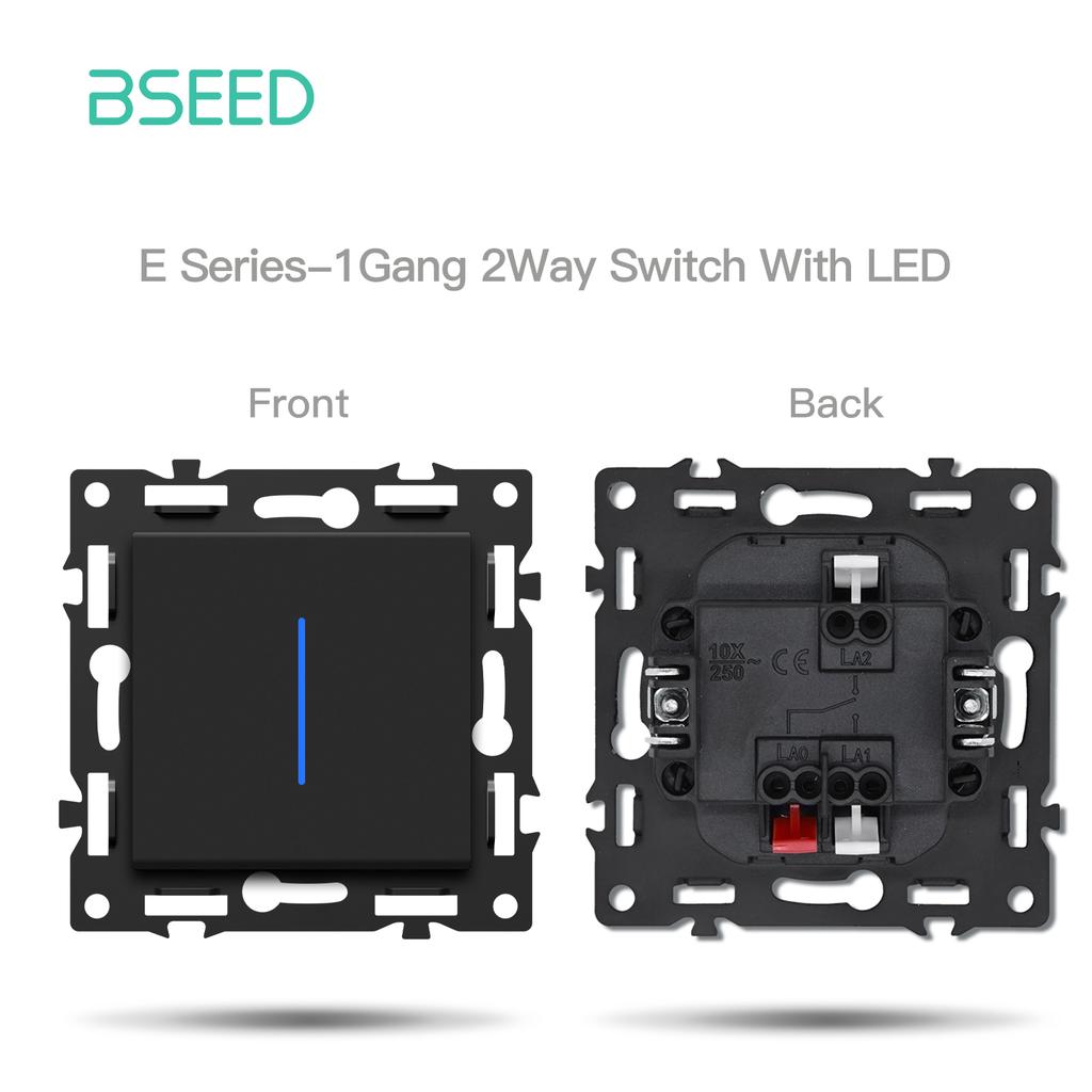 BSEED Switch DIY Modules Light Switch Parts Black Glass/Plastic Frame DIY Combination Wall Sockets TV CAT6 USB-C Charge Key