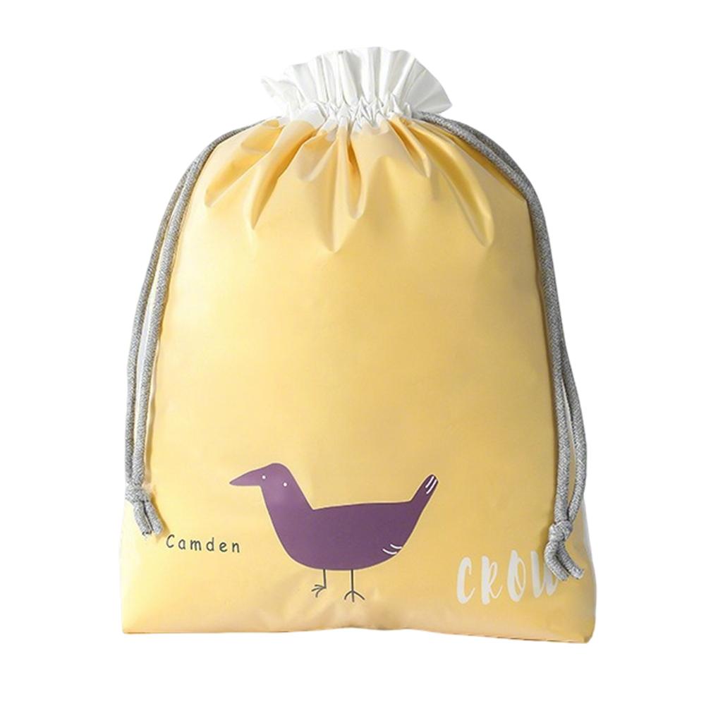 Double Layer Waterproof Drawstring Bag Travel Storage Pouch for Underwear Socks Cute Cartoon Dirty Clothes Laundry Bag 1PC