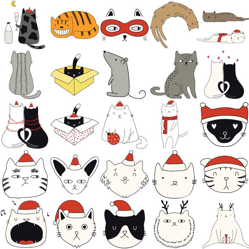 Waterproof Cartoon Cat Stickers: 50-Sheet Kit for Journals, Tablets, and Suitcases