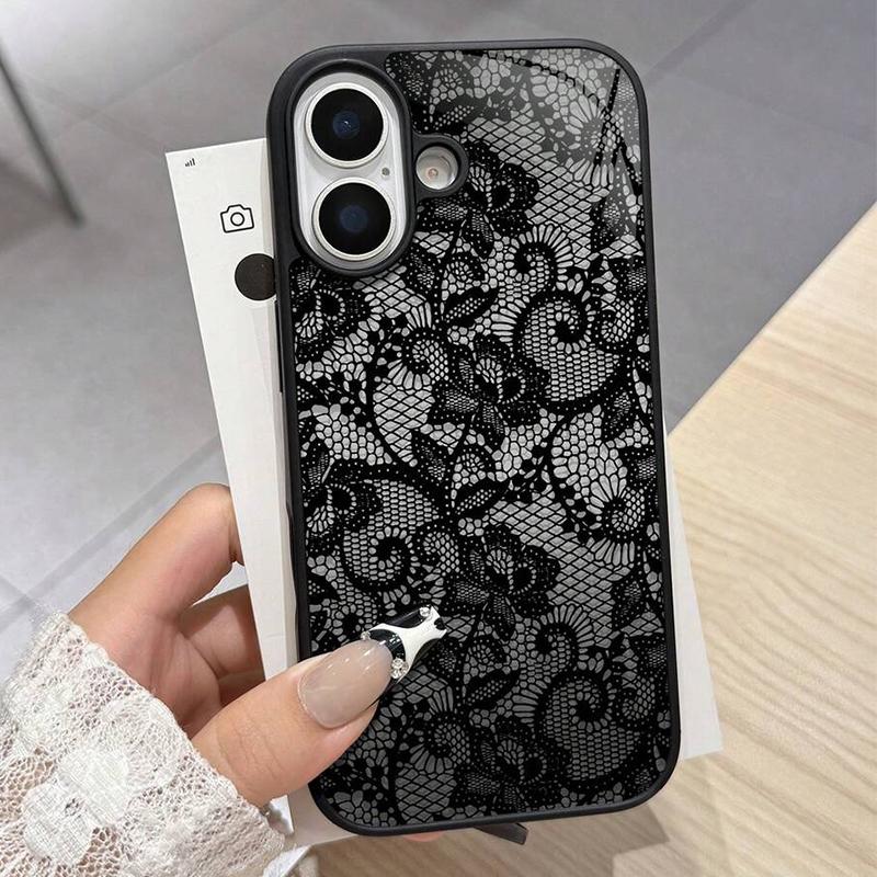 Für iPhone 17 16 15 14 13 12 11 Pro Max Hülle Exquisites Spitzenmuster Silikonhülle Für iPhone Air 16E 16 Plus XS X XR Weiche Hülle