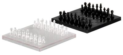 Puripla Schachfiguren Set Klar x Schwarz Kunststoff
