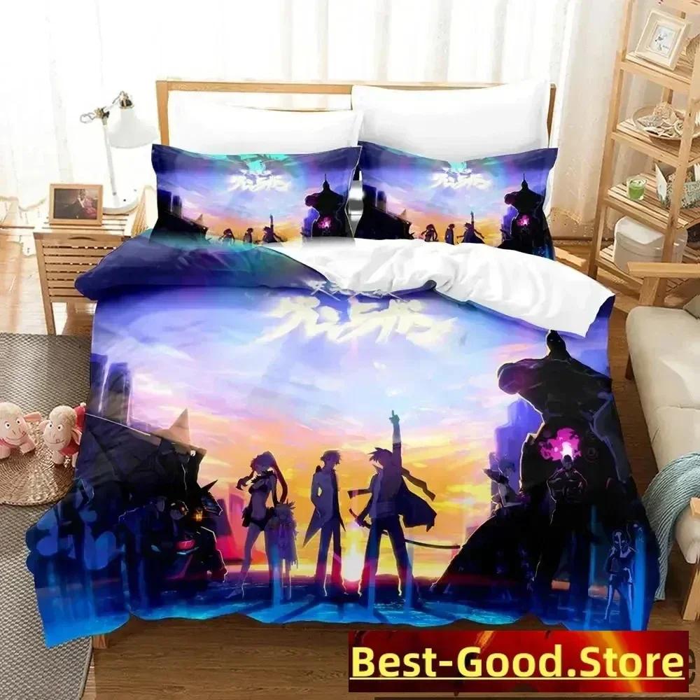 Comforter Anime Tengen Toppa Gurren Lagann Bedding Set Bed Set Comforter King Queen Size Boys Adult
