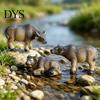 Desktop Miniature Pastoral Scene Water Buffalo Figurine, Resin Statue, Micro Landscape Ornament, Weatherproof Chinese Decor Style Animal Decoration