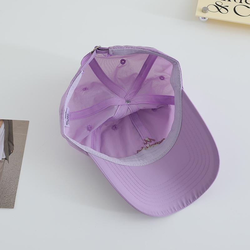 Simple Embroidered Quick drying Hat Outdoor Sun Protection Baseball Cap Sports Breathable Korean Style Thin and Versatile Sun Hat for Women