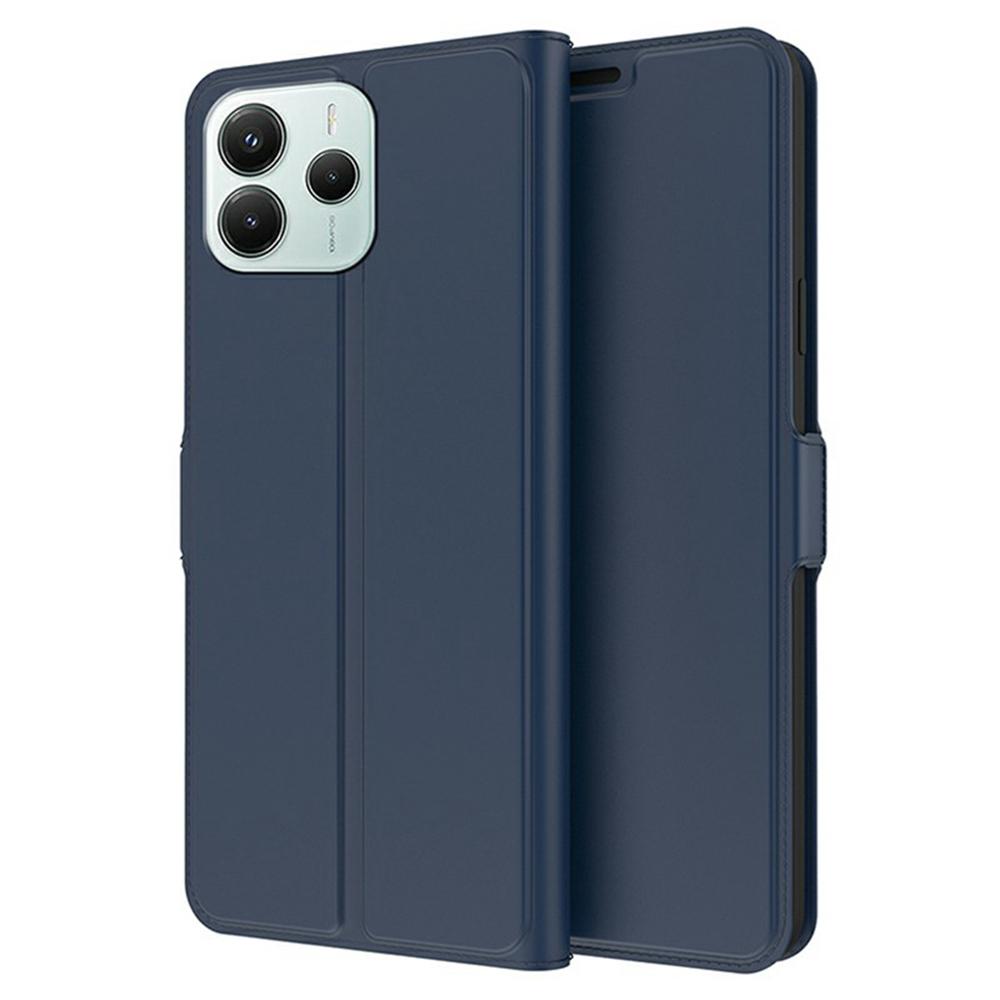 

For Xiaomi Redmi Note 14 4G (163.25x76.55x8.16mm) Case Shockproof TPU Inner Shell Leather Phone Cover Card Slot Blue