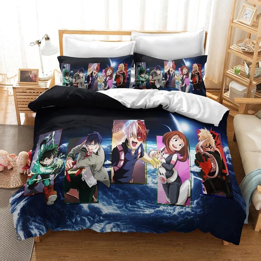 Design Popular 3D My Hero Academia Bedding Set CartoonAnime Duvet Cover For Adults Boys Bed Linens With Pillowcase Drop Ship