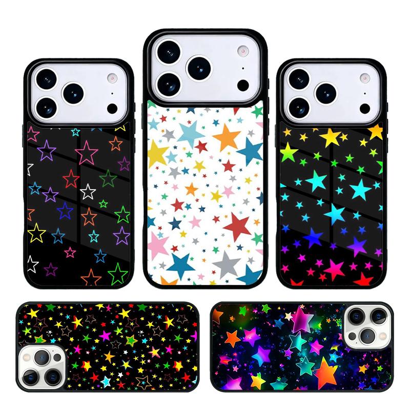 Stars Colourful Phone Case For iPhone 17 AIR 16 Pro Max 15 14 Pro 11 12 13 Shockproof Silicone Cover