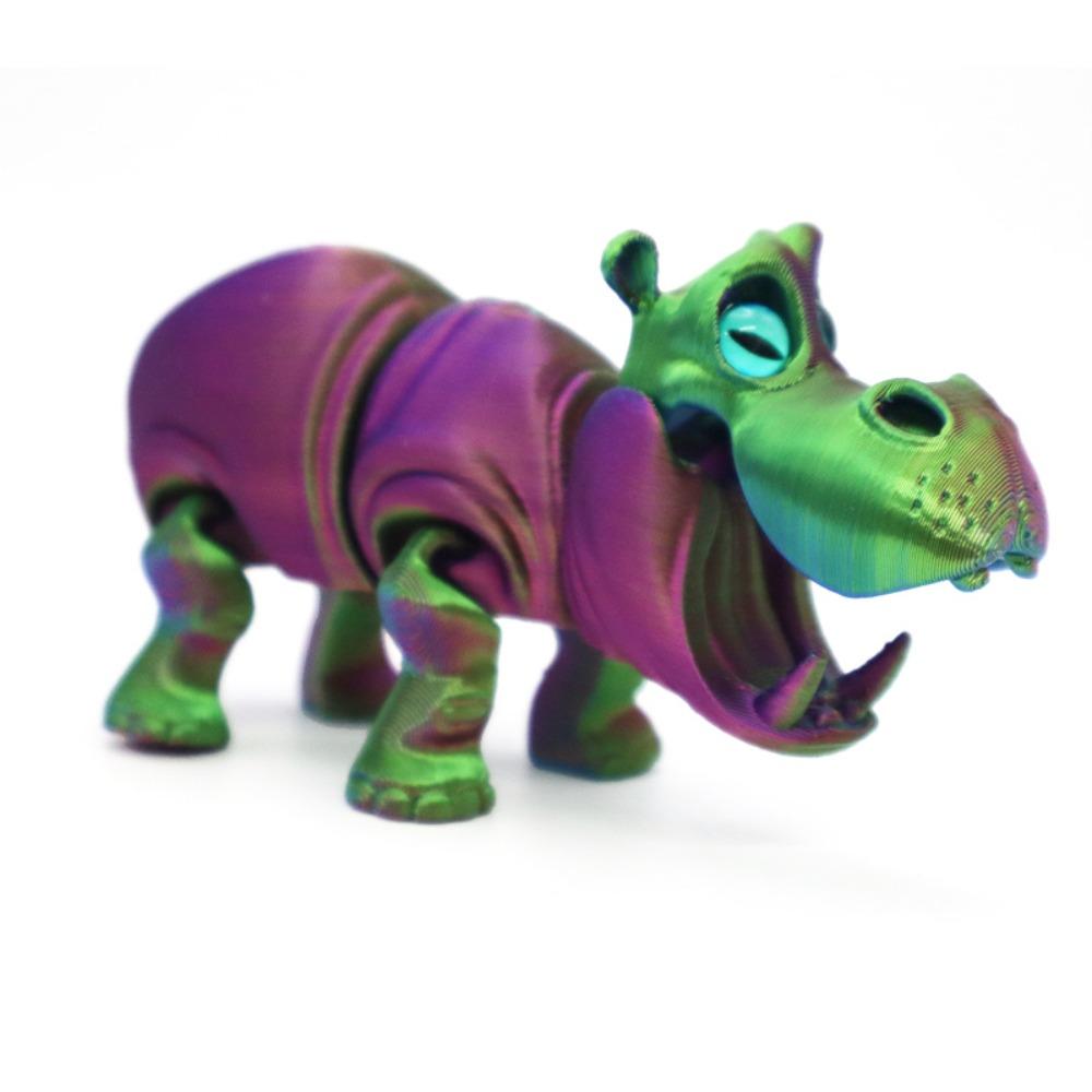 

PLA Hippopotamus Handicraft Ornaments Multi-jointed 3D Printed Hippopotamus Model Children Toys Style C