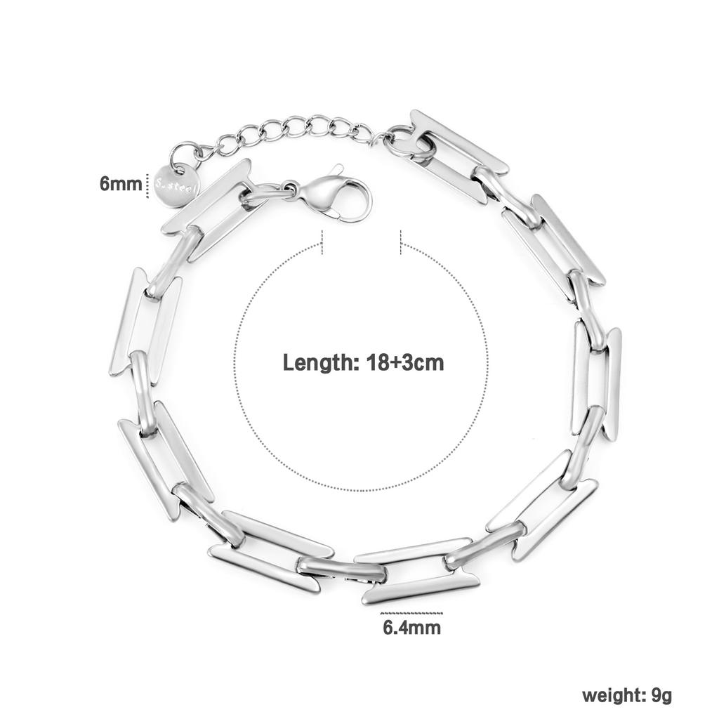 Simple Geometric Chain Bracelet Fashion Creative Link Design High-End Jewelry for Women