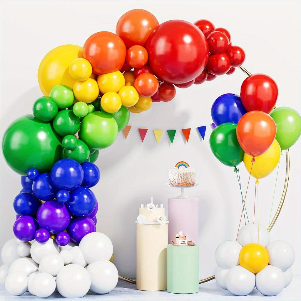 126PCS Rainbow Balloon Garland Arch Set Suitable for Birthday Parties Wedding Engagement Decoration Anniversary Decoration