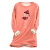 Women's Christmas Print Thick Plush Lambswool Warm Long Top