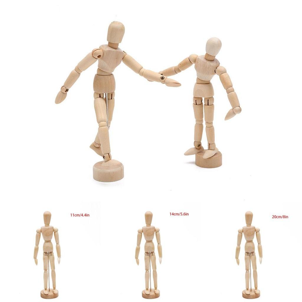 Wooden Human Artist Manikin Drawing Model Unisex Male Female Sketching Tool