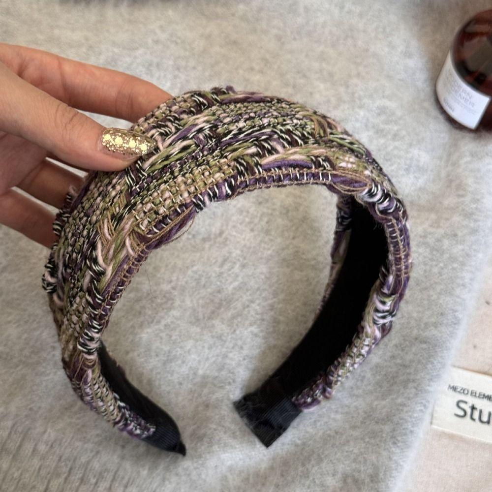 Anti-Slip Braided Headband Tweed Knitted Thick Knitted Headband For Women Daily Use