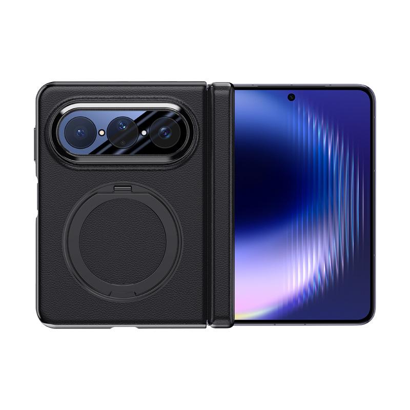 Applicable To Huawei Puraxmax Mobile Phone Case, Double Central Axis Hinge, Anti-drop Rotating Bracket, Magnetic Suction New Business Leather Case