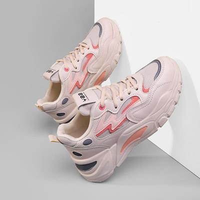 Temporadas de Primavera y Otoño Zapatillas de Mujer Malla Transpirable Fondo Grueso Moda Combinable Zapatos Casuales para Correr Zapatos para Mujer