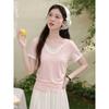 Women's Faux Two-Piece Short Sleeve T-Shirt
