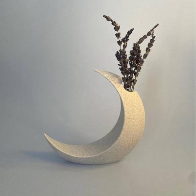 Měsíční socha Váza na květiny Figurka Minimalistická Boho Dekorativní Stolní Skulptura do obývacího pokoje