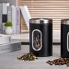 3PCS Clear Window Tea Tank Kit Stainless Steel Grains Storage Jars Desk Ornament Nuts Cans  Kitchen