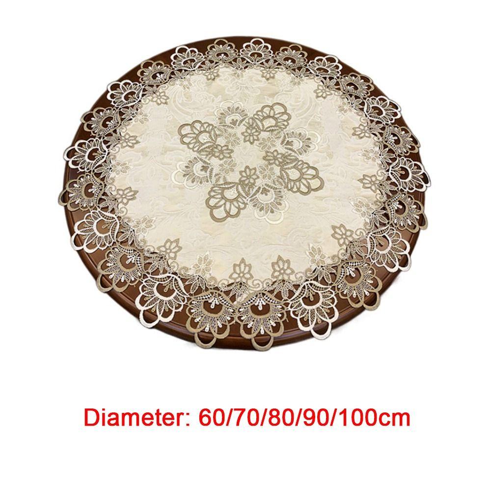 European Modern Fabric Lace Trim El Restaurant Banquet Party Big Tablecloth Bedroom Balcony Small Round Table Cloth Tapete