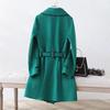 Korean Style Women's Slimming Imitation Cashmere Wool Coat - Color Block Mid-Length for Autumn and Winter