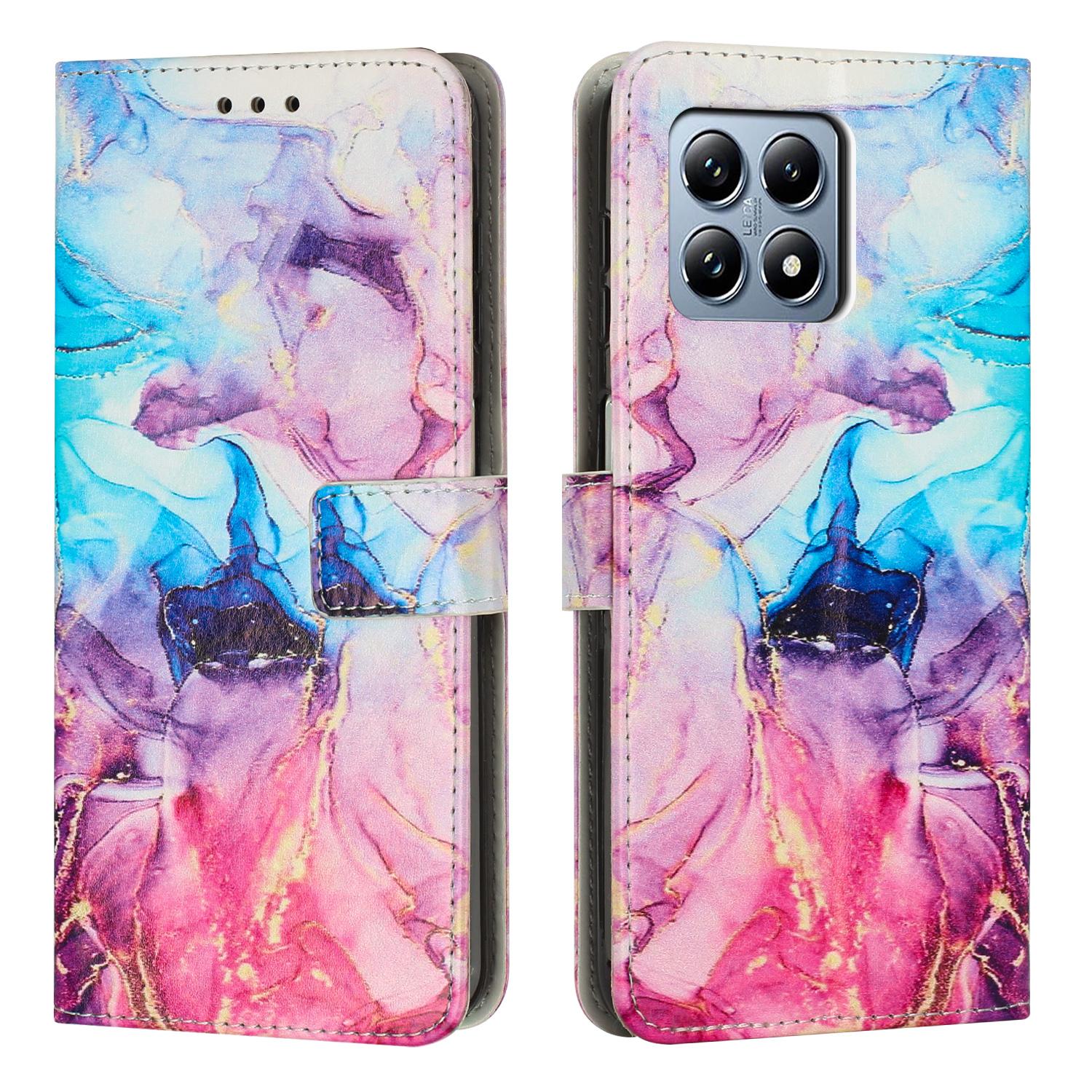 

For Xiaomi 15T Stand Case Marble Pattern PU Leather Wallet Phone Cover