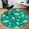 1pc Alien Spaceship Office Round Area Rug, Indoor Mat Suitable For Office, Under Office Chairs Bedroom Living Room Home Decor, Room Deco