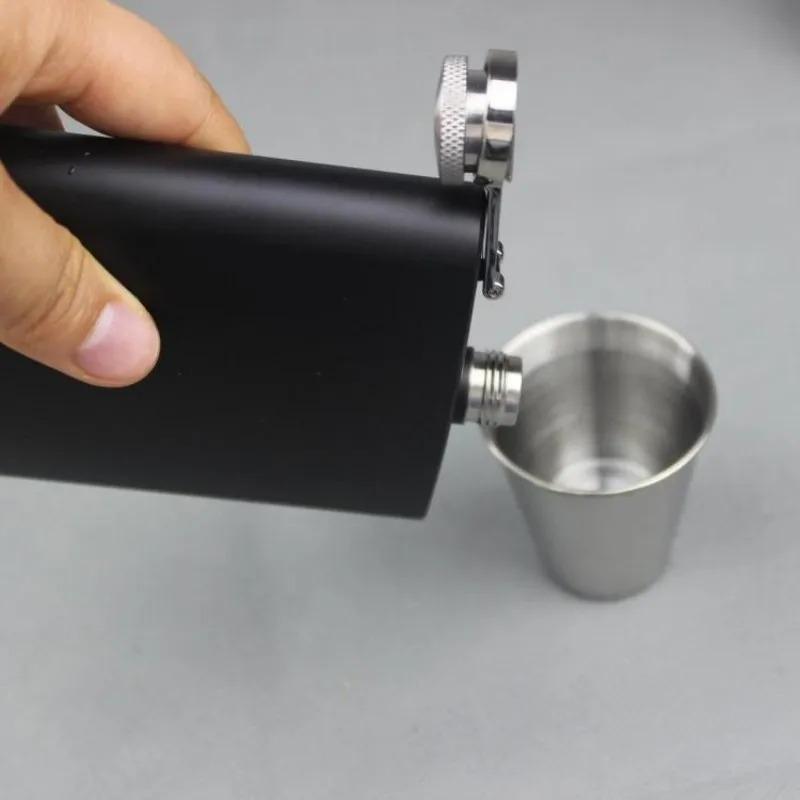 6OZ Stainless Steel Black Mini Hip Flask Alcohol Bottle Drinking Gift For Man Personalized LOGO Custom Made Laser Engraving