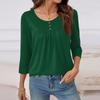 T-shirt casual da donna a manica corta, girocollo, colorata, vestibilità morbida
