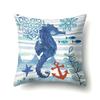 Polyester Pillowcase Peach Leather Velvet Cushion Cover Marine Life Seahorse Octopus Printed Pillowcase Car Cushion