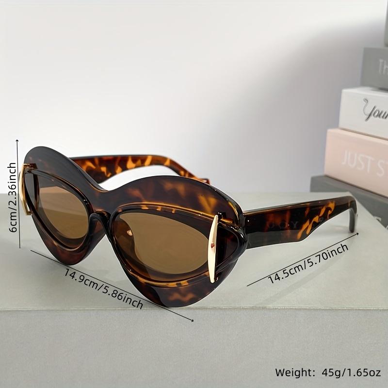 1 Set oval cat eye gradient for women Men fashion flat lens for women casual party party daily wear glasses