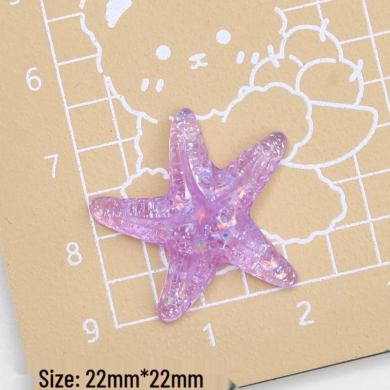 Multi-Color Sparkling Starfish Resin Charms for Crocs, Jewelry & Hair Clips