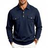 Men S Long Sleeve Polo Sweatshirt Casual Multi Pockets Turn Down Collar