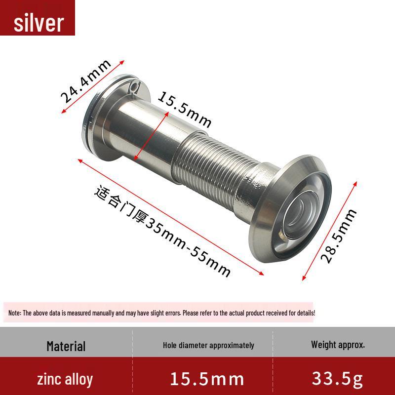 Zinc Alloy Anti-theft Peephole with Anti-pry and Anti-disassemble Features for Main Doors (14/16mm Diameter).
