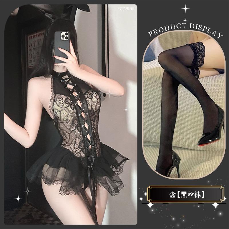 Bunny Girl Sex Clothes New Sexy Small Chest Uniform Temptation Pajamas Purple Passion Suit Purple