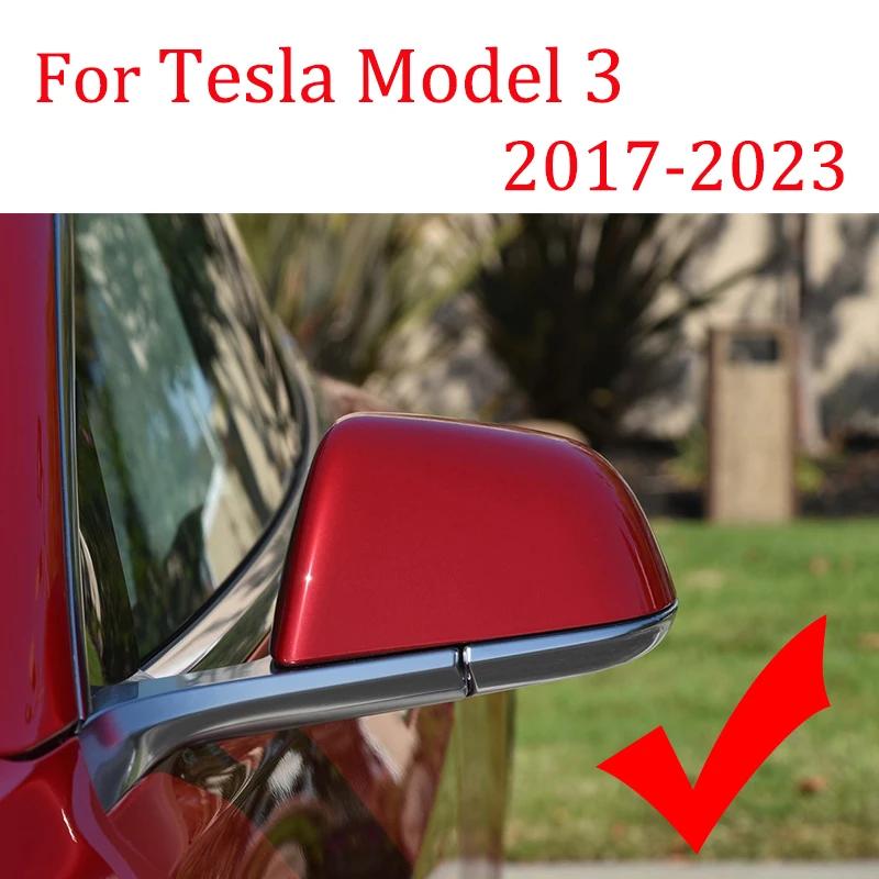 Für Tesla Model 3 2016 2017 2018 - Auto Ersatz Rückspiegelabdeckung Look Seitenflügelspiegelkappen OX Horn Stil