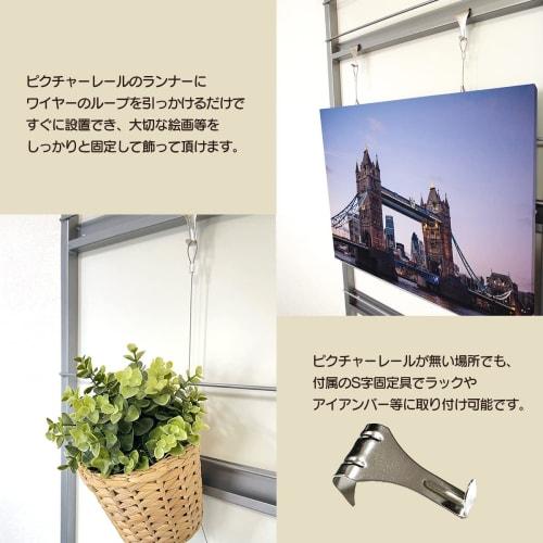 simPLEISURE Picture Rail Stainless Steel Wire Hooks, Set of 4 (1.0m) ea100094a02n0