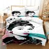 Audrey Hepburn 3D Duvet Cover Set with Pillowcase Printed Bedding Set Single Double Twin Full Queen King Size for Bedroom Decor