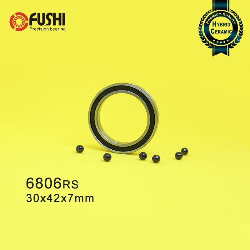 Cuscinetto Ibrido Ceramico 6806RS 30*42*7 mm ABEC-5 1PZ Movimenti Centrali & Ricambi per Bicicletta 6806 RS 2RS Cuscinetti a Sfera Si3N4 6806-2RS