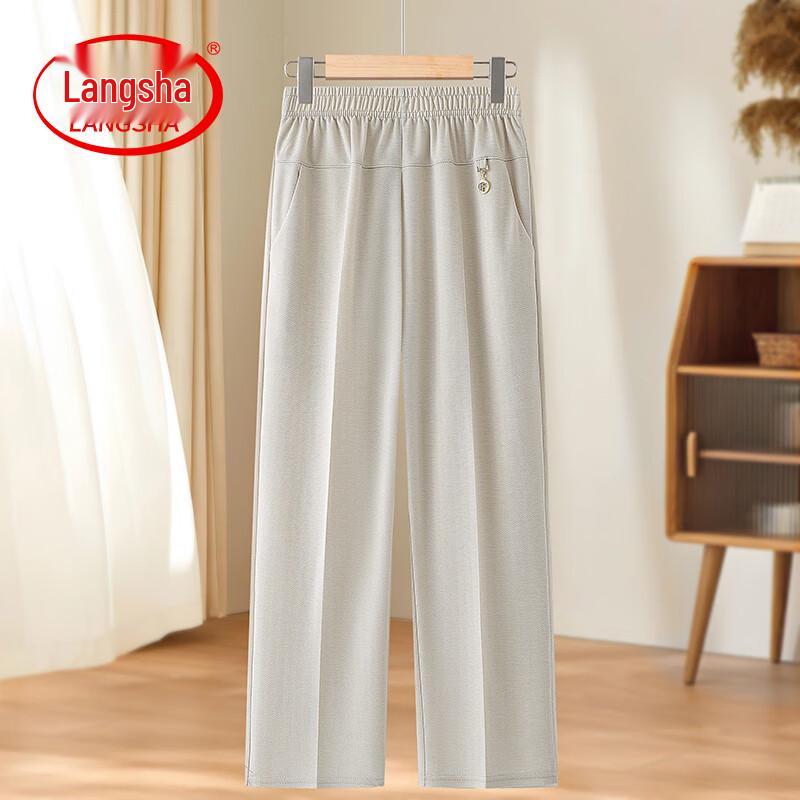 LangSha Mid-Aged & Elderly Women s Summer Casual Straight-Leg Pants XL (up to 90 jin)