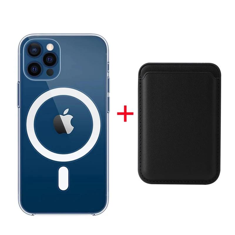 Strong Magnetic Card Holder Wallet Macsafe Case For For Iphone 16 1 14 13 12 Mini 11 Pro Max 7 8 X XS Mag Safe Clear Cover