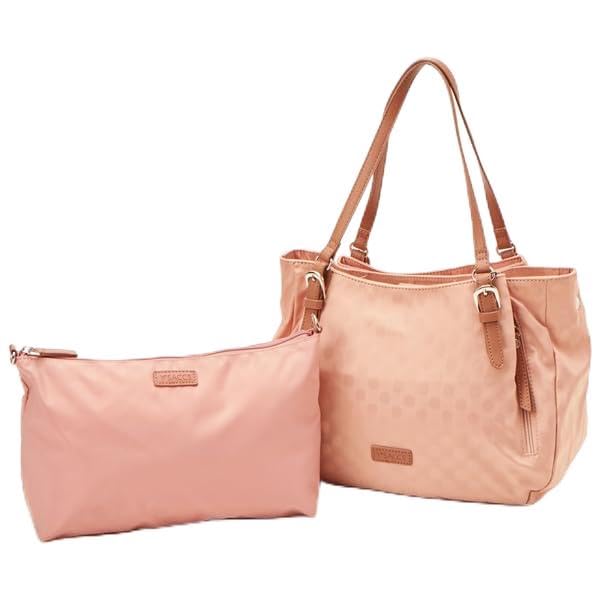 Tote dot jacquard tote with pink beige [Isaac] bag, pouch, (54)