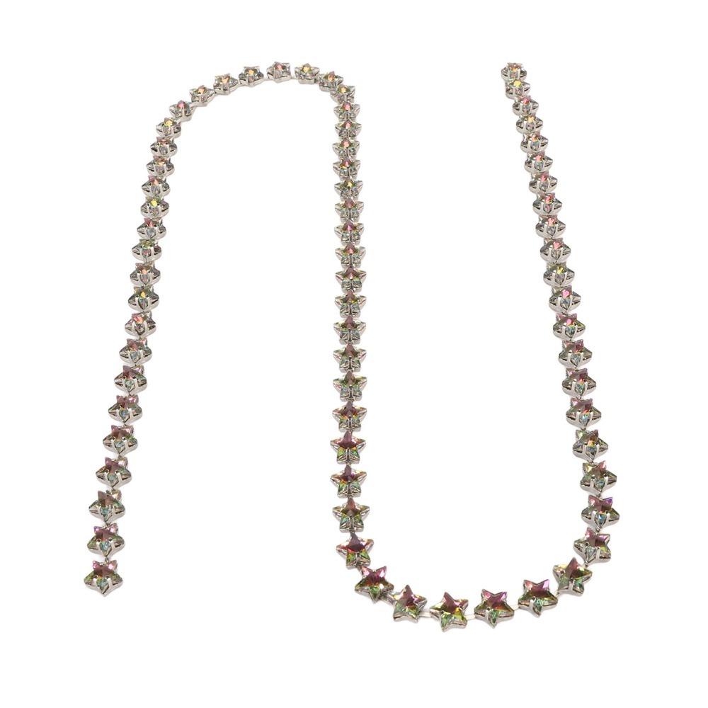 1PCS 1 Yard Length Rhinestone Chain Close Chain Crystal Applique Rhinestone Trim DIY Sewing
