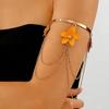 Punk Metal Tassel Adjustable Open Arm Chain Fashion Beach Vacation Accessory For Women Jewelry