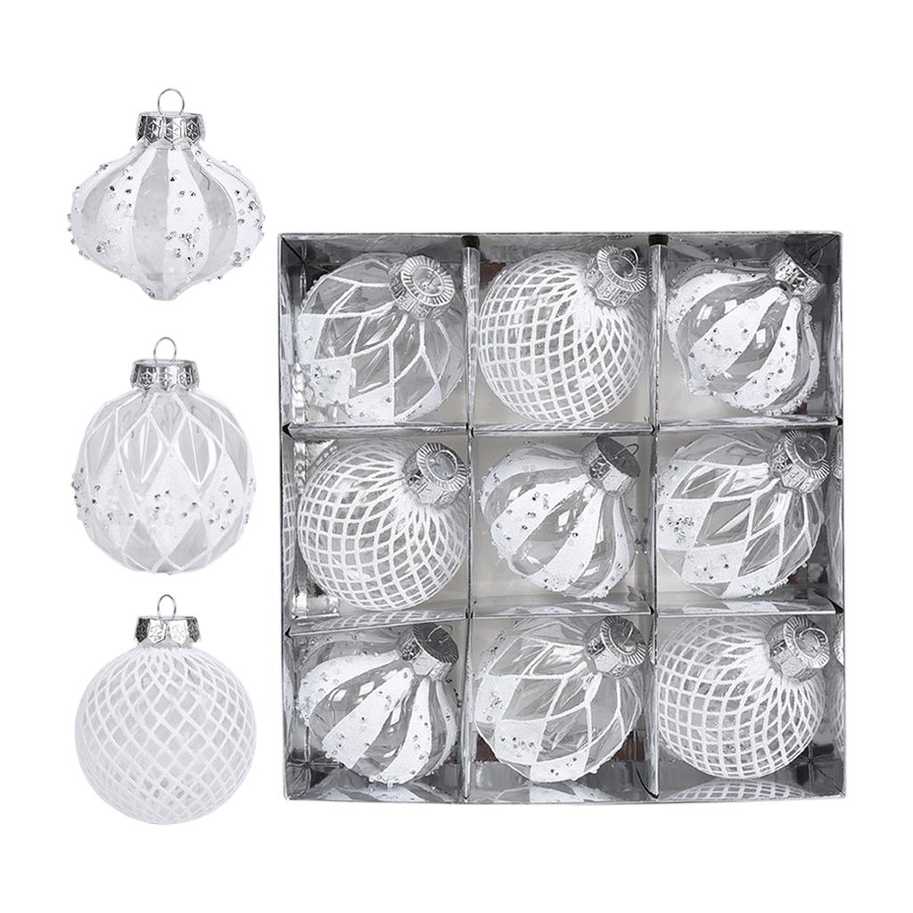 8cm 9pc Christmas Tree Decoration Party Decoration PET Christmas Ball