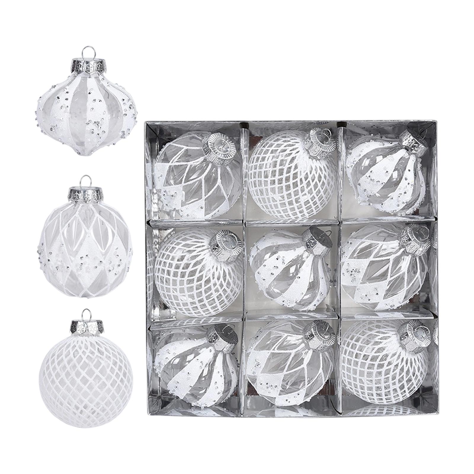 

8cm 9pc Christmas Tree Decoration Party Decoration PET Christmas Ball One Size