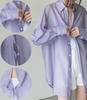 Yuoku Sheer Summer Long Loose UV Lightweight Shirt with Back Sun Shiny Sheer One Size Fits Women's Shirt, Blouse, Sleeve, Fit, Casual, Protection,