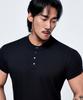 Pijikeolgameoncheu P2639 Henley Neck Muscle Fit Ribbed Short Sleeve [3 Colors]