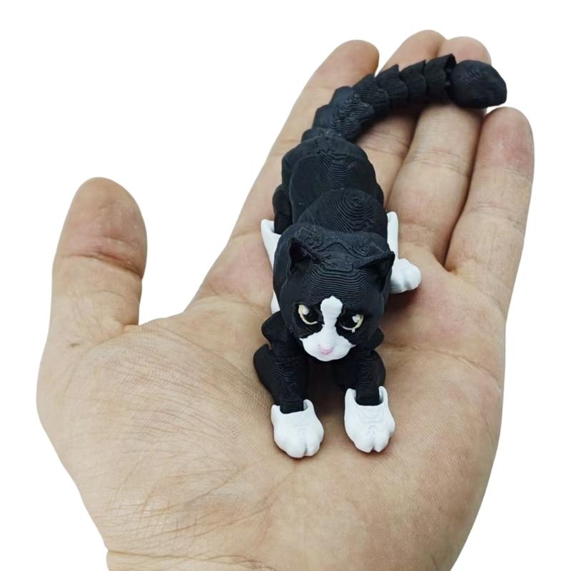 3D Printed Cats Flexible Joint Articulated Cats Fidgety Toy Ornament Desktop Pet Decorations 3D Printing Action Figures