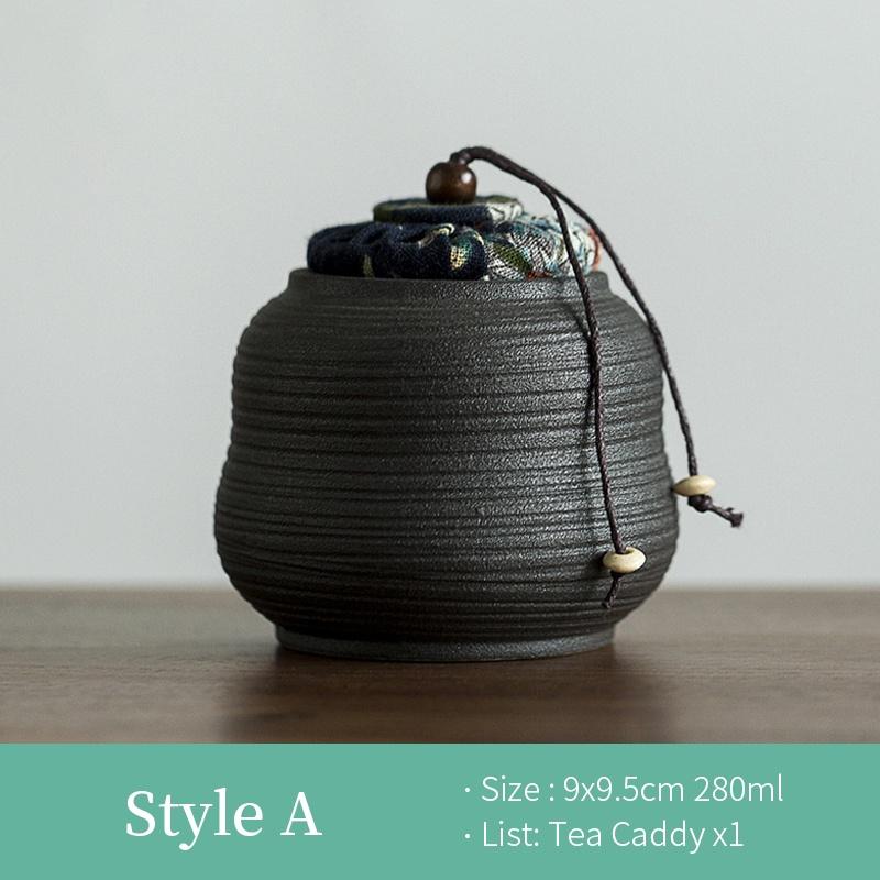 

Керамическая банка для чая из черной глины, герметичная банка, банка для хранения, влагозащищенная банка для хранения A