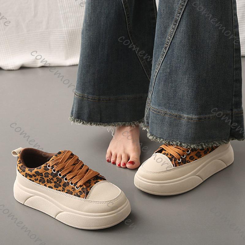 Fashion Comemore 2025 Spring New Thick Bottom Sneakers for Women Casual Flat Heightening Mixed Color Fashion Leisure Sport Women's Shoes